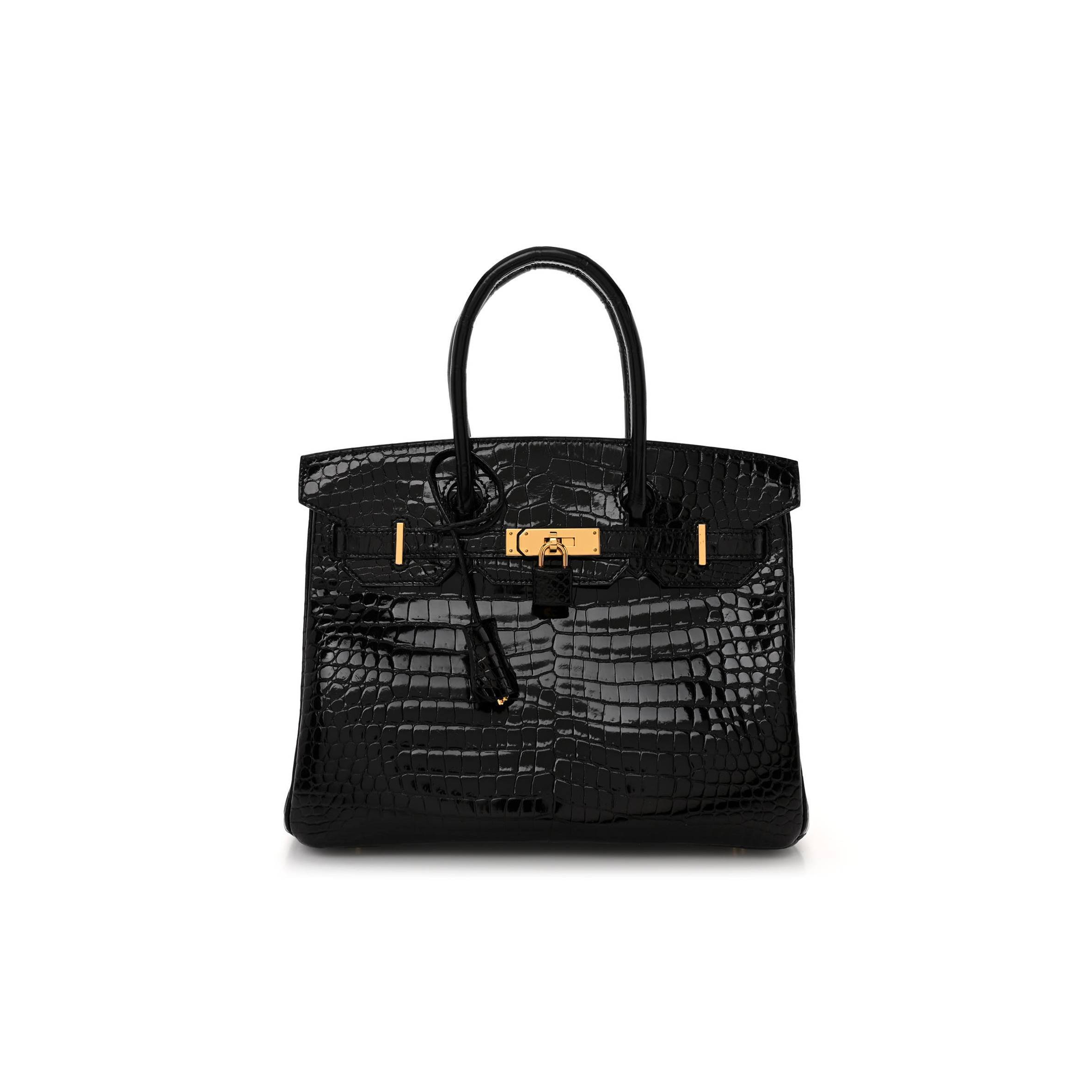 HERMES NOIR BLACK GHW NILOTICUS CROCODILE BIRKIN 30 HANDBAG (30*22*16cm)